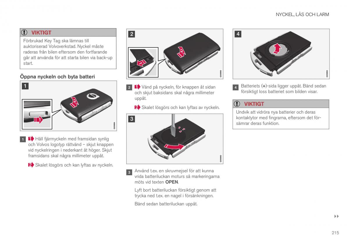 Volvo XC40 instruktionsbok / page 217