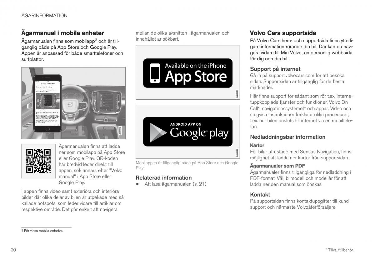 Volvo XC40 instruktionsbok / page 22