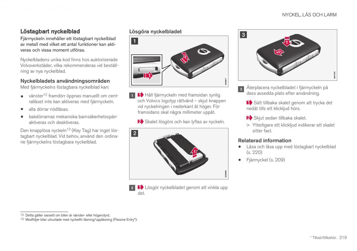 Volvo XC40 instruktionsbok / page 221