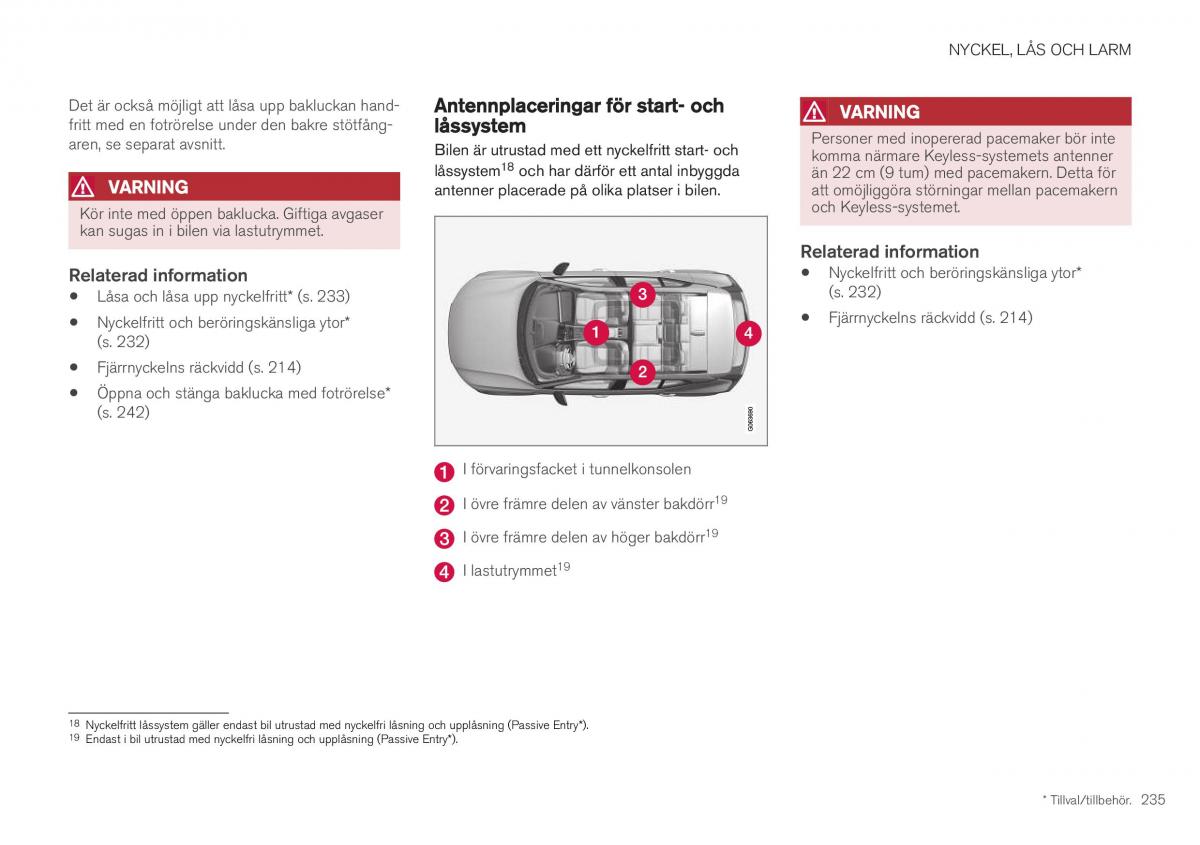 Volvo XC40 instruktionsbok / page 237