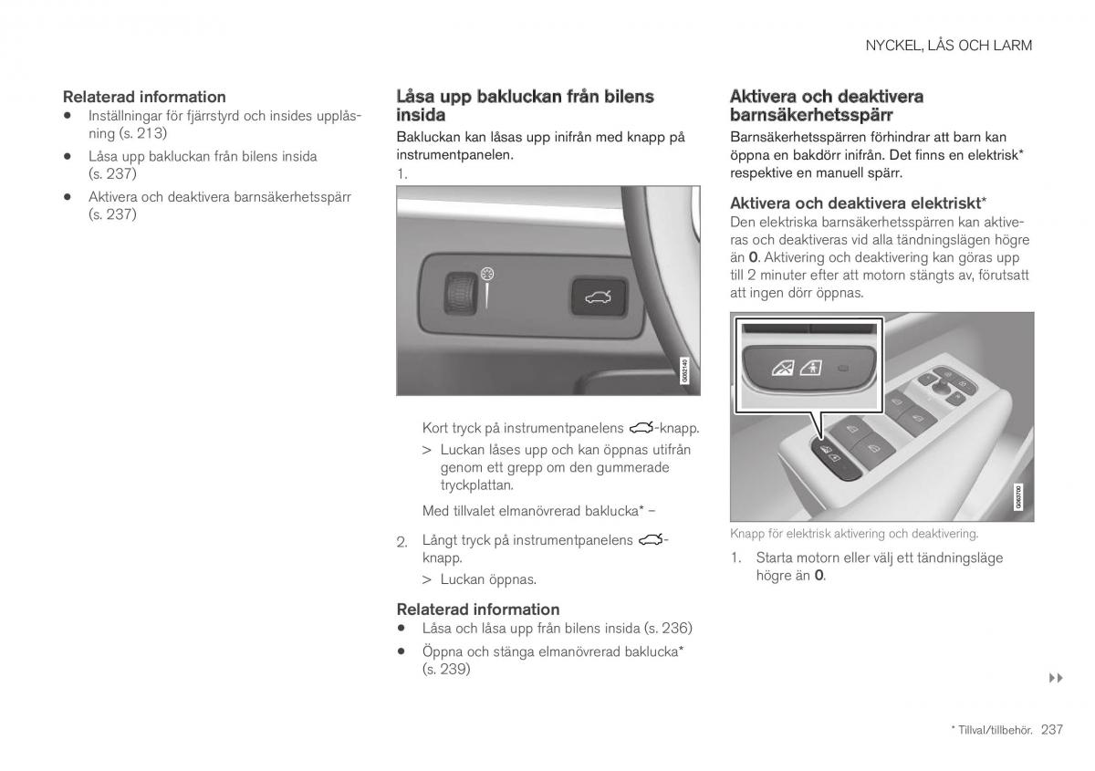 Volvo XC40 instruktionsbok / page 239