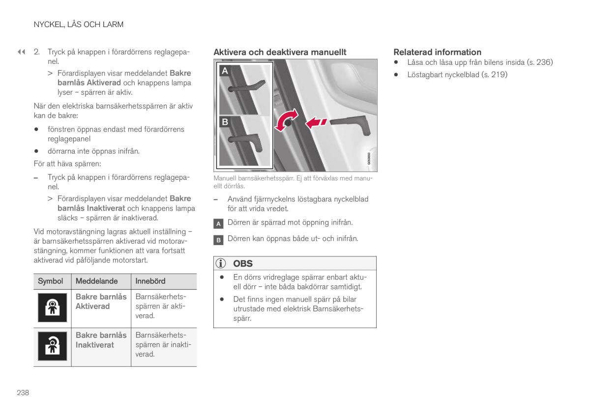 Volvo XC40 instruktionsbok / page 240