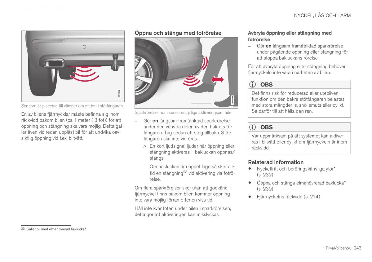 Volvo XC40 instruktionsbok / page 245