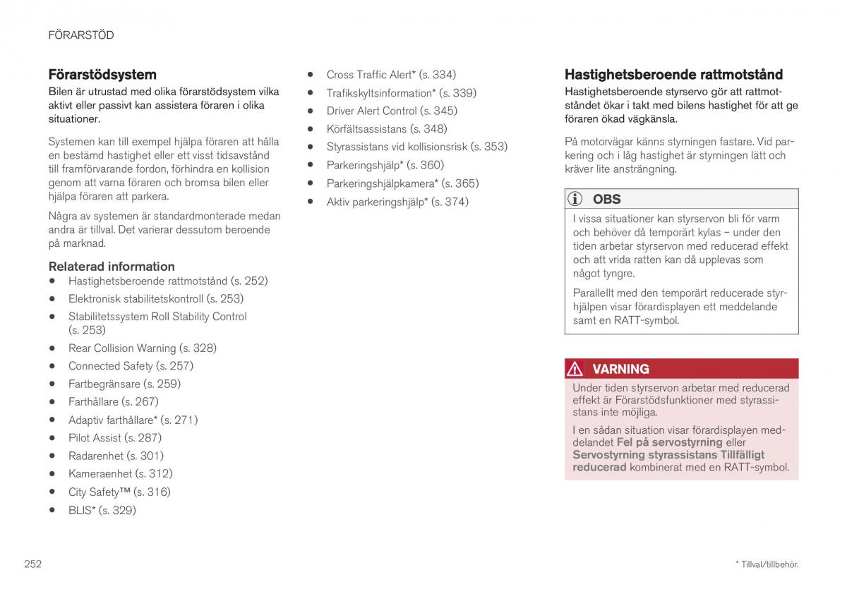 Volvo XC40 instruktionsbok / page 254