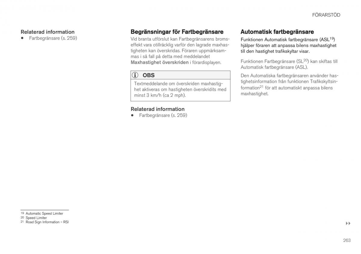 Volvo XC40 instruktionsbok / page 265