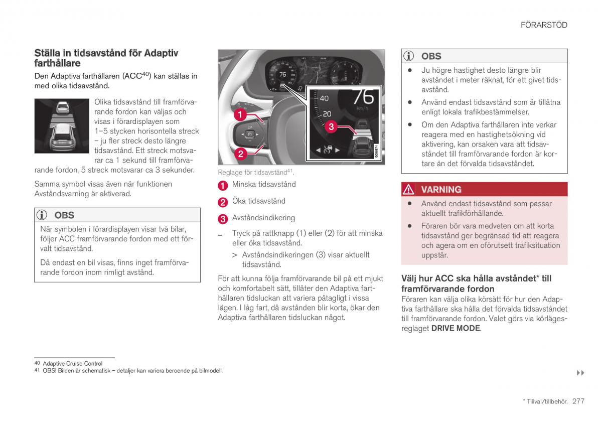 Volvo XC40 instruktionsbok / page 279