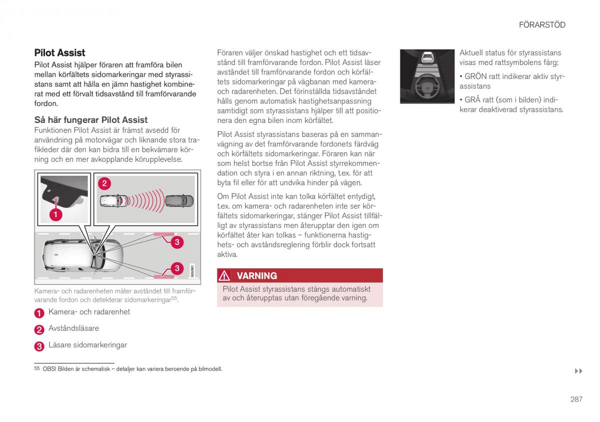 Volvo XC40 instruktionsbok / page 289