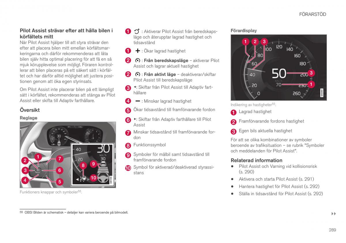 Volvo XC40 instruktionsbok / page 291