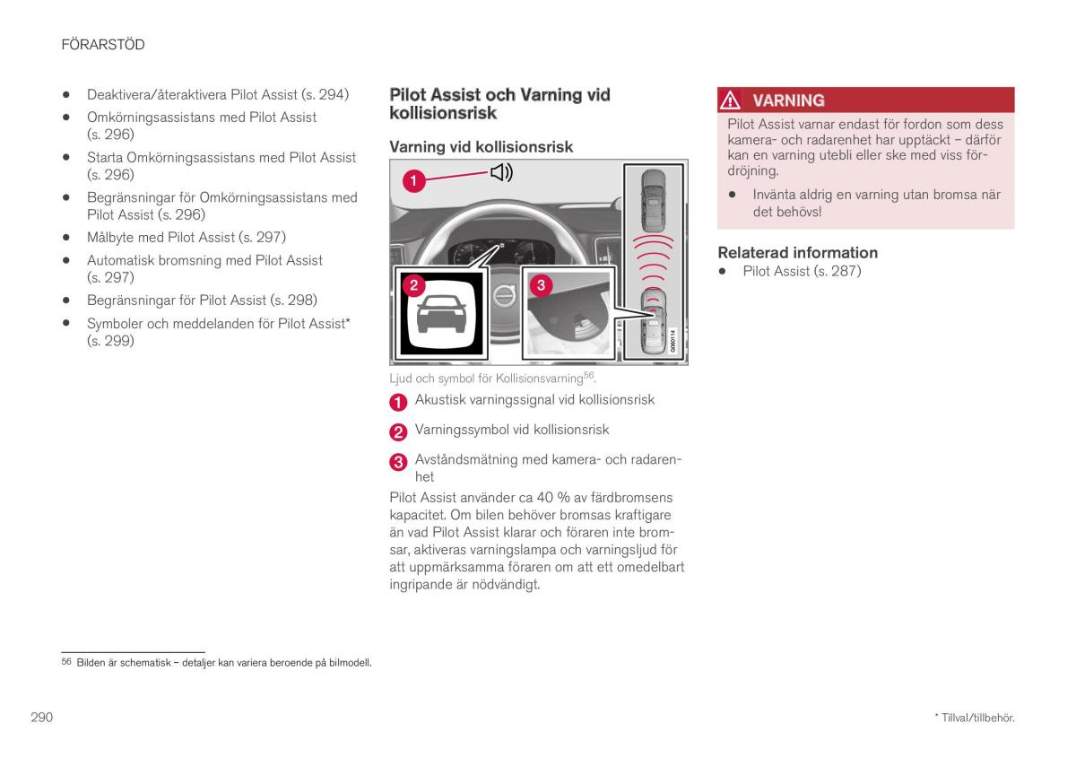 Volvo XC40 instruktionsbok / page 292