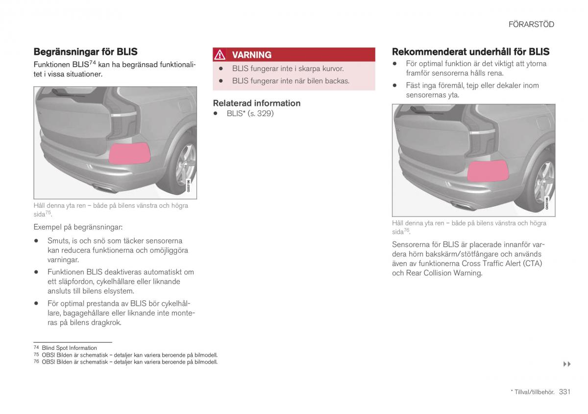 Volvo XC40 instruktionsbok / page 333