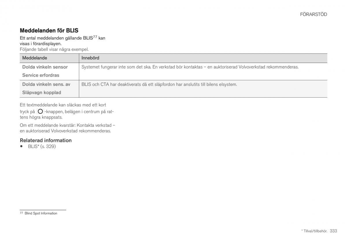 Volvo XC40 instruktionsbok / page 335