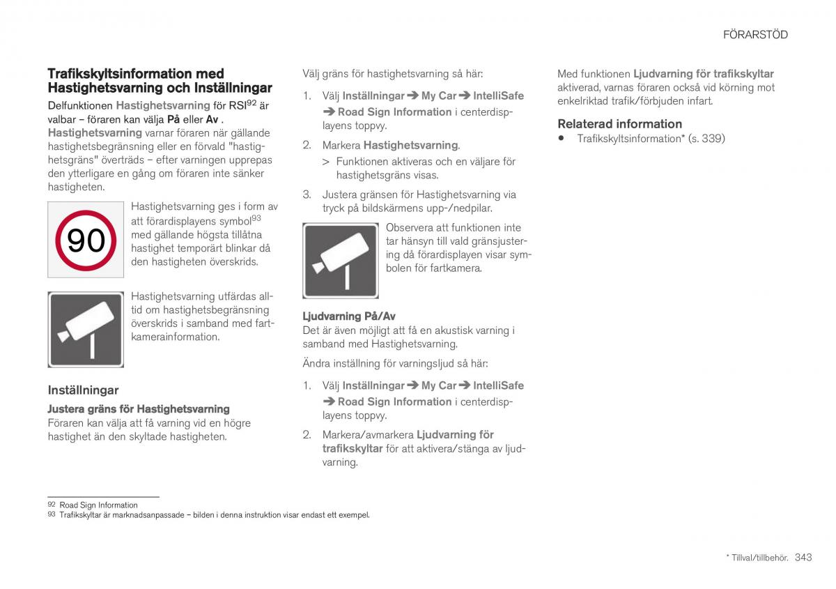 Volvo XC40 instruktionsbok / page 345