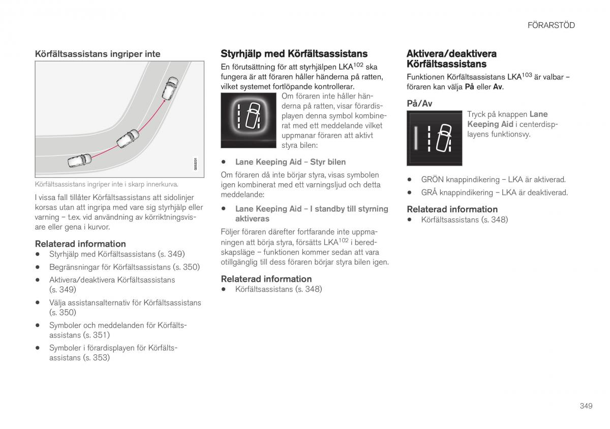 Volvo XC40 instruktionsbok / page 351