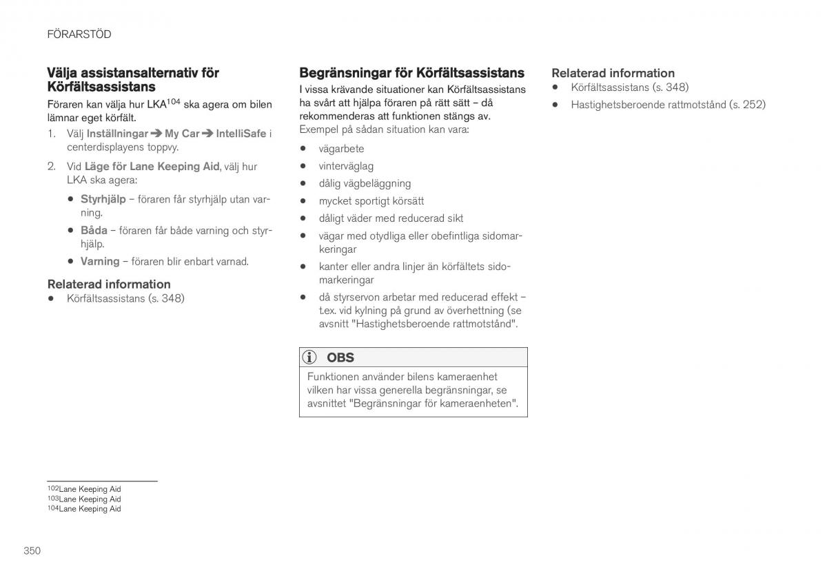 Volvo XC40 instruktionsbok / page 352