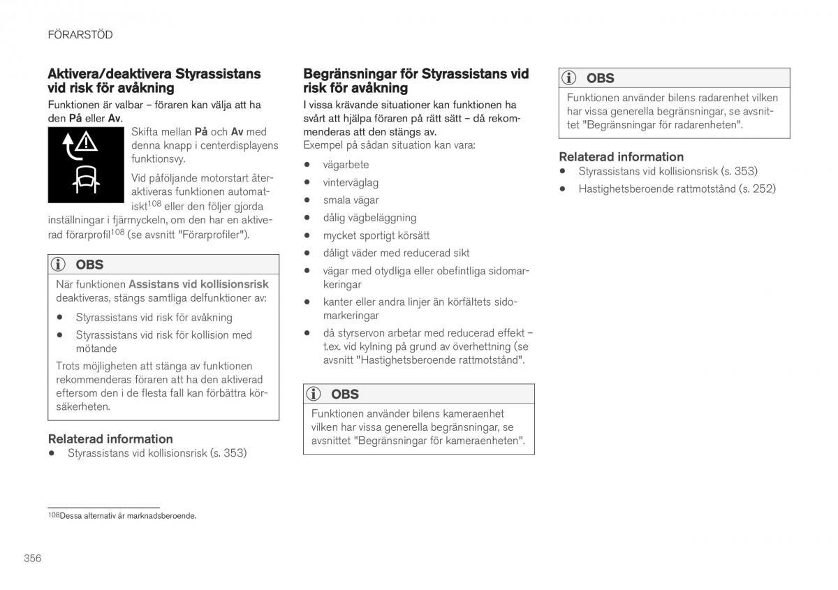 Volvo XC40 instruktionsbok / page 358