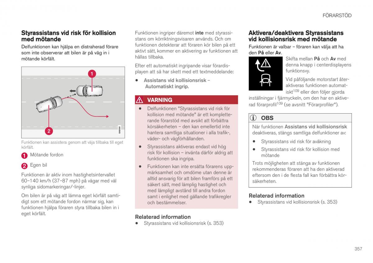 Volvo XC40 instruktionsbok / page 359