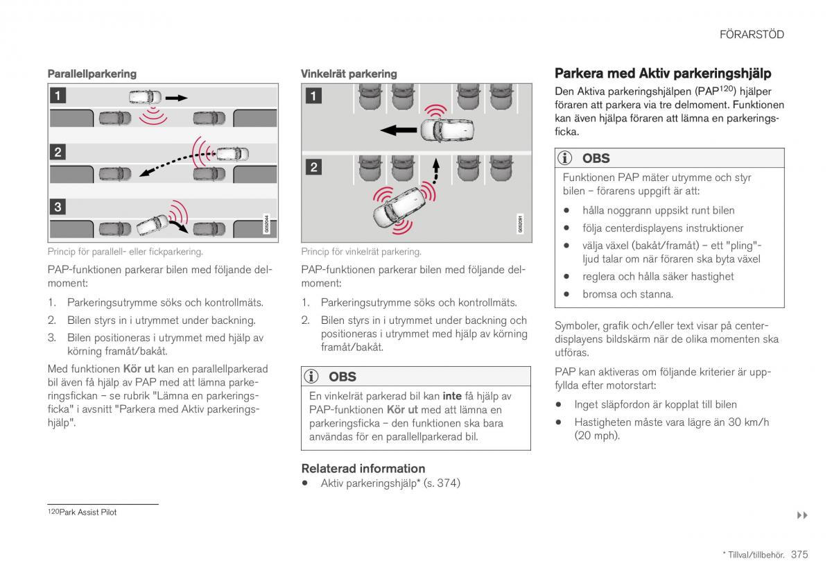 Volvo XC40 instruktionsbok / page 377