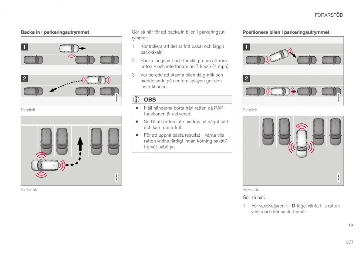 Volvo XC40 instruktionsbok / page 379