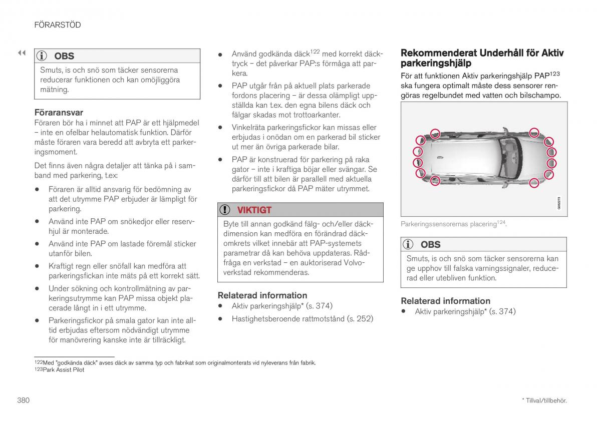 Volvo XC40 instruktionsbok / page 382