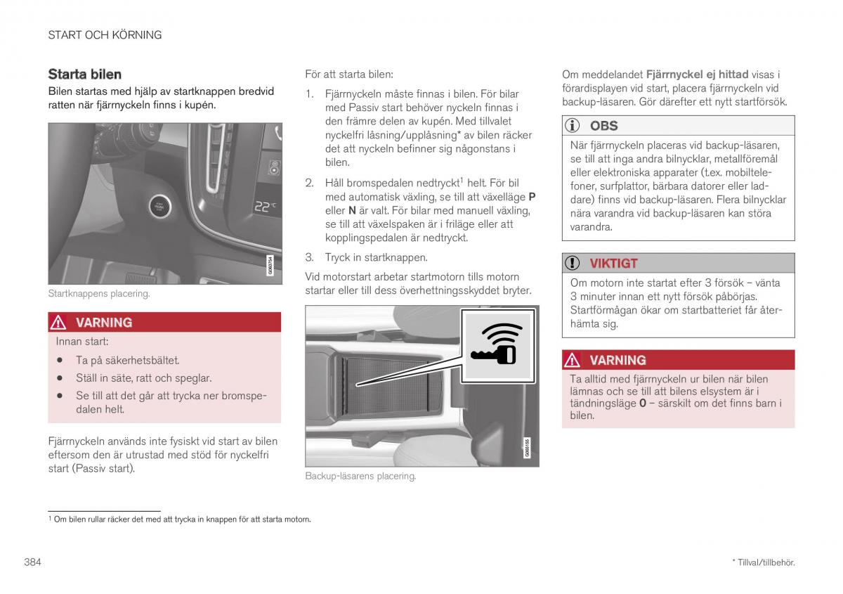 Volvo XC40 instruktionsbok / page 386