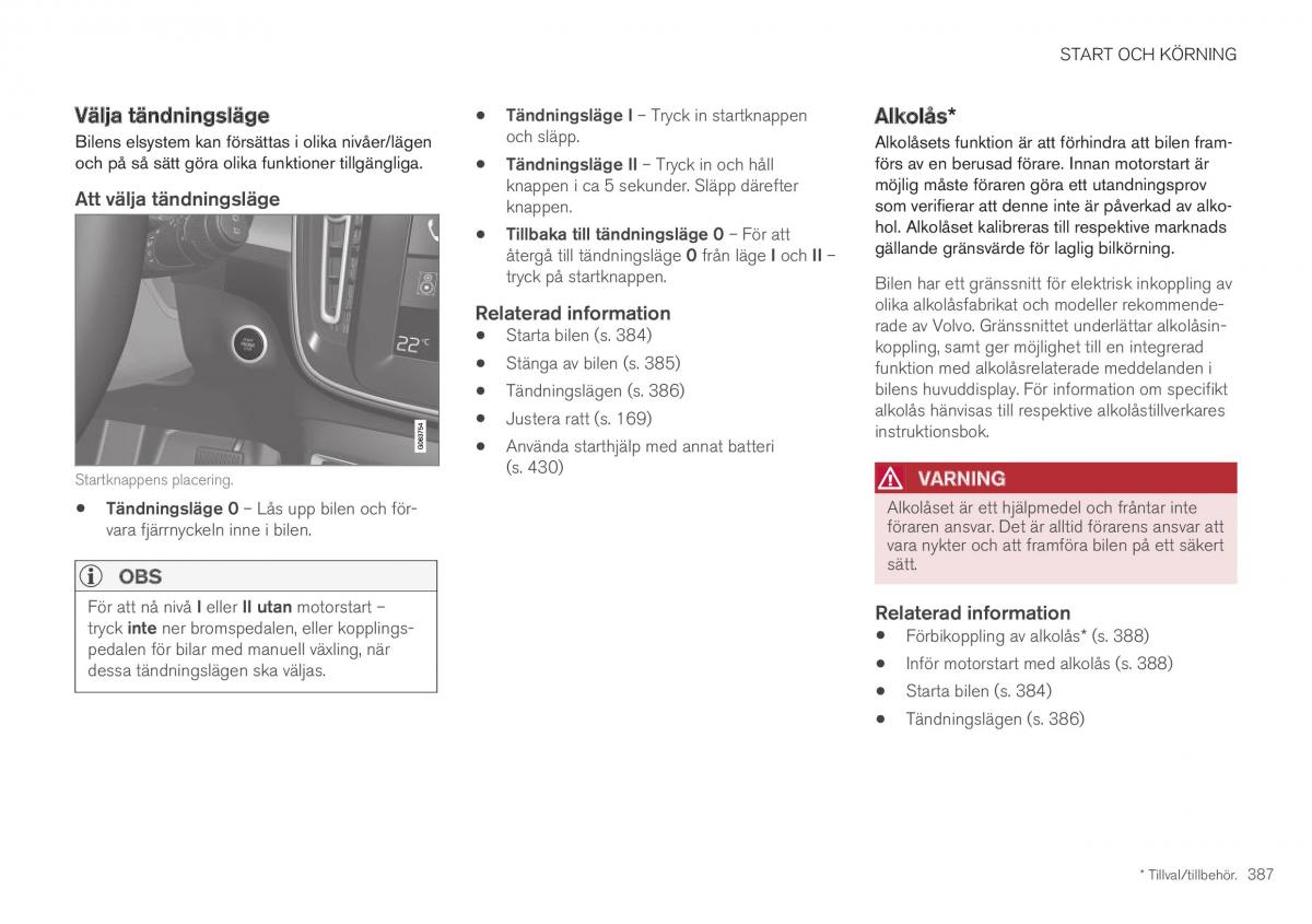 Volvo XC40 instruktionsbok / page 389