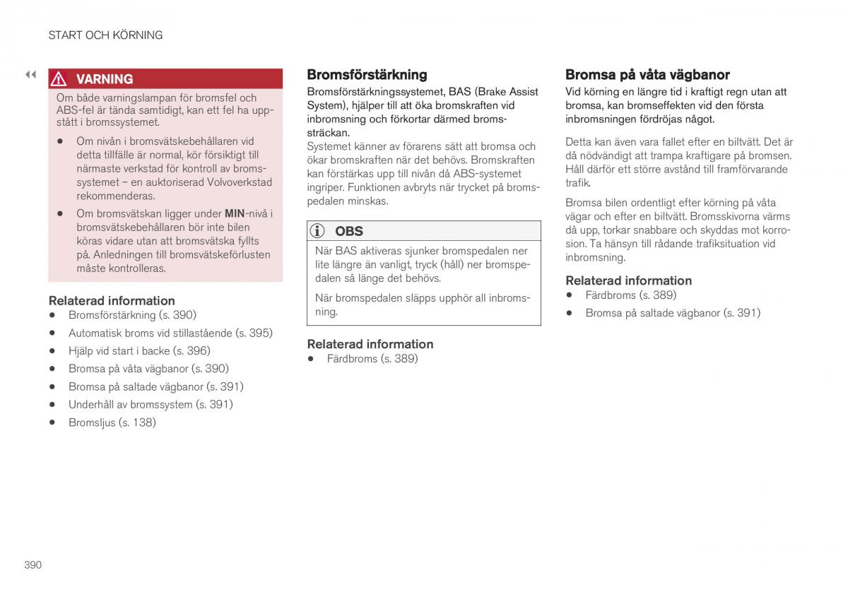 Volvo XC40 instruktionsbok / page 392