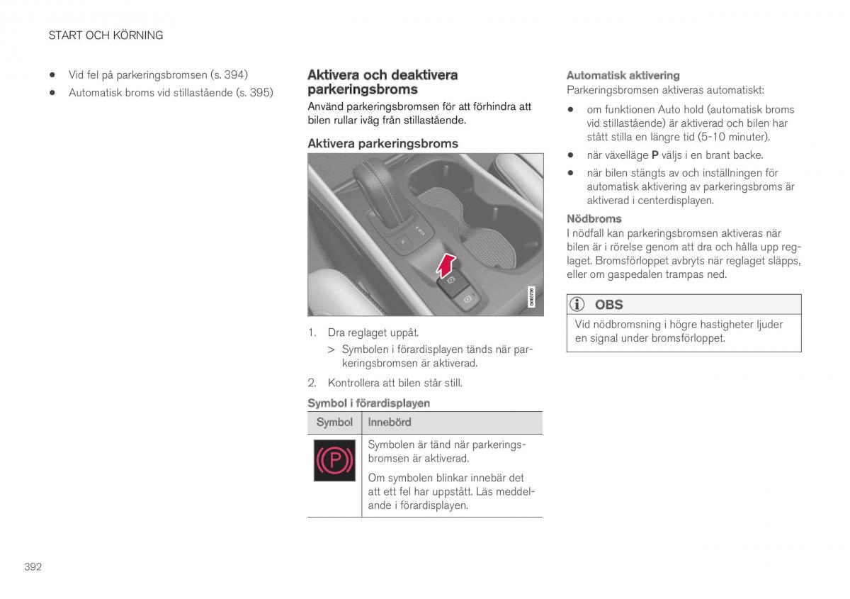 Volvo XC40 instruktionsbok / page 394