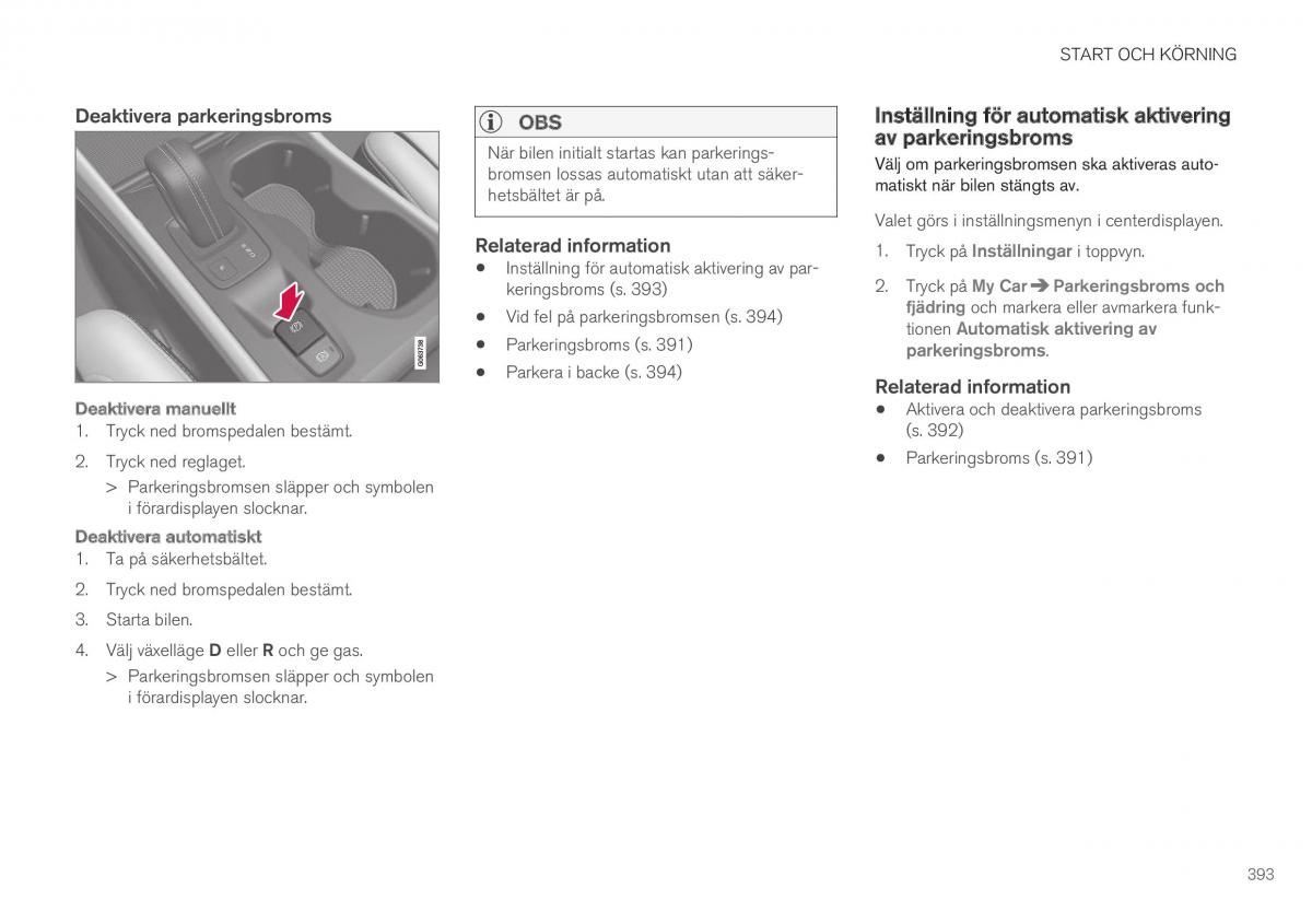 Volvo XC40 instruktionsbok / page 395