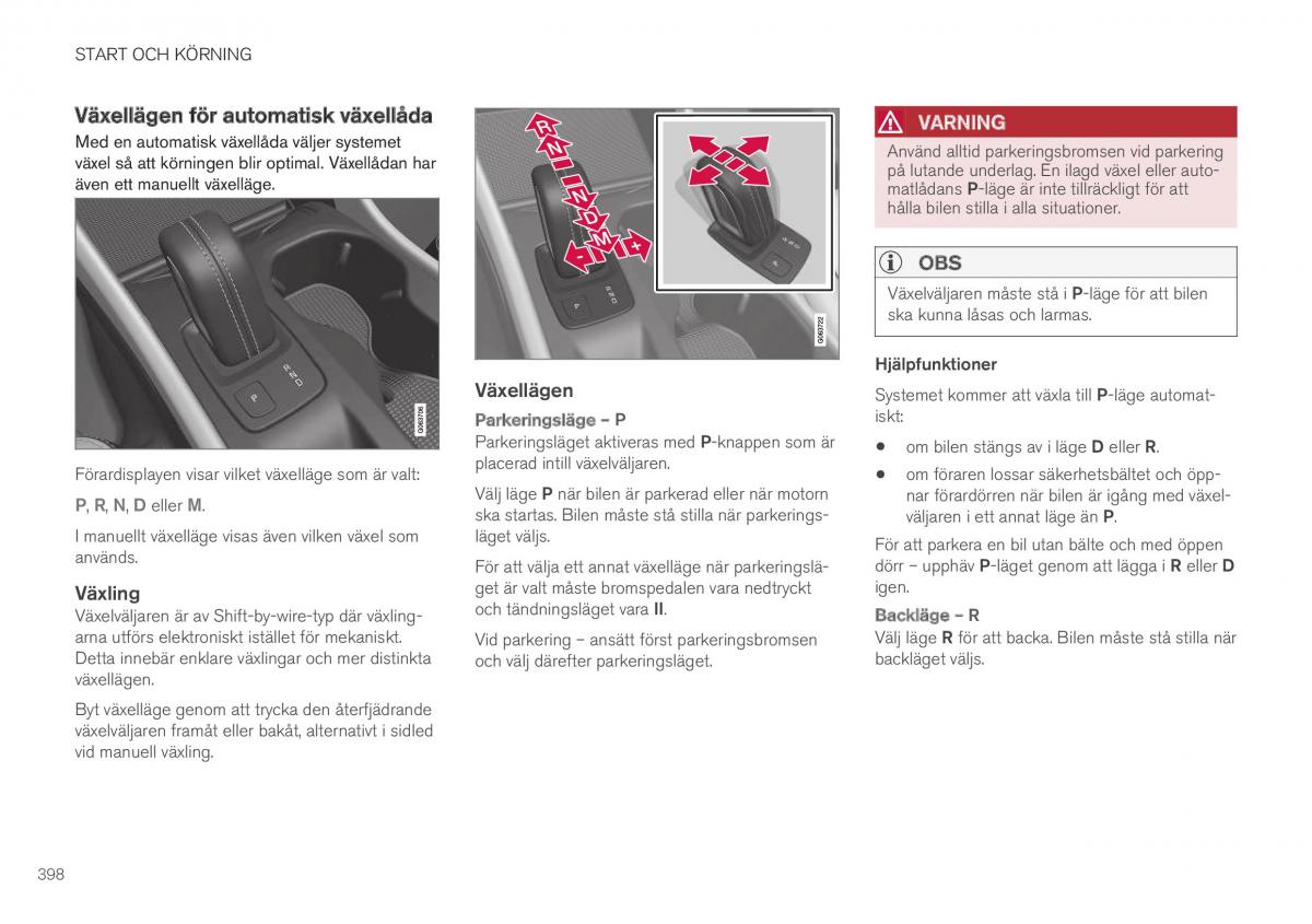 Volvo XC40 instruktionsbok / page 400