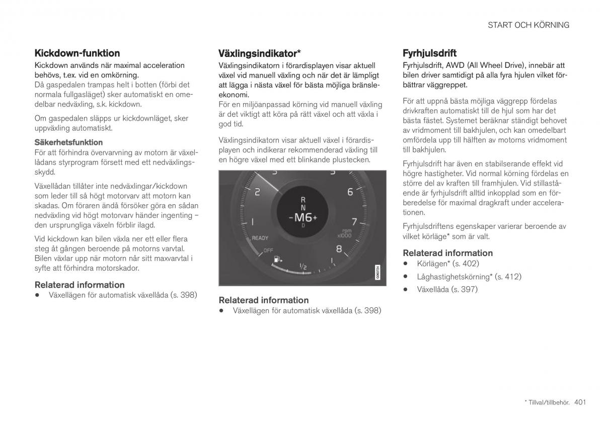 Volvo XC40 instruktionsbok / page 403