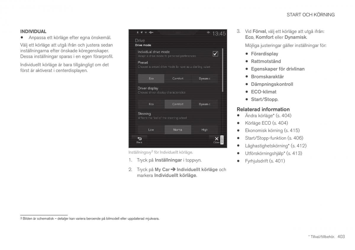 Volvo XC40 instruktionsbok / page 405