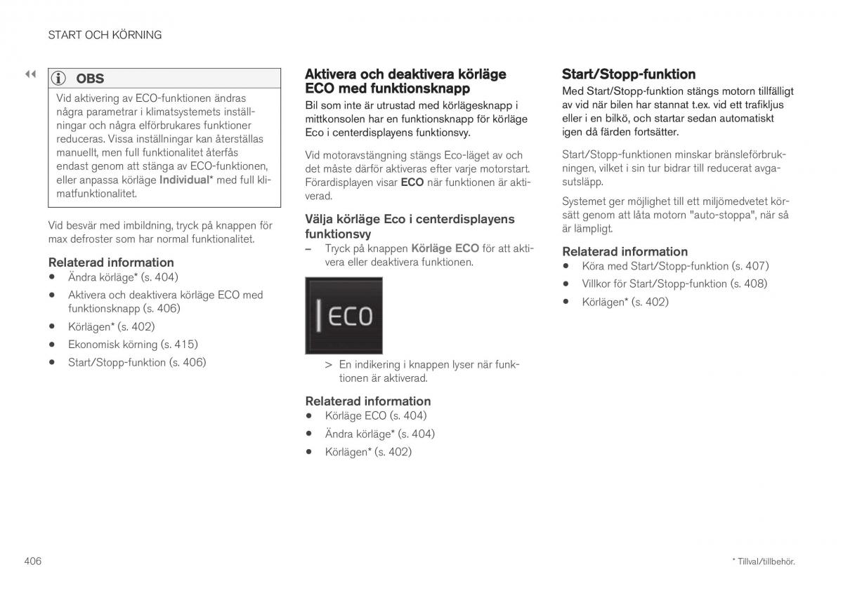 Volvo XC40 instruktionsbok / page 408