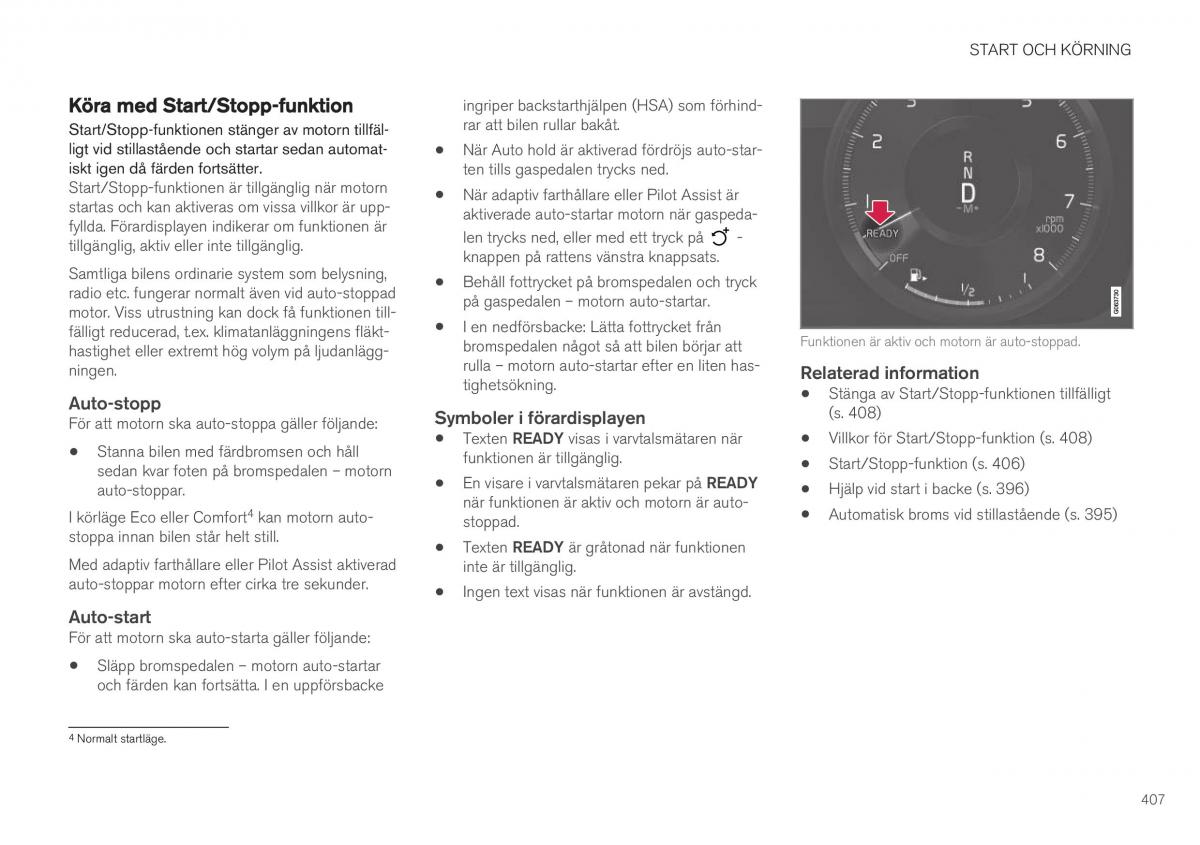 Volvo XC40 instruktionsbok / page 409