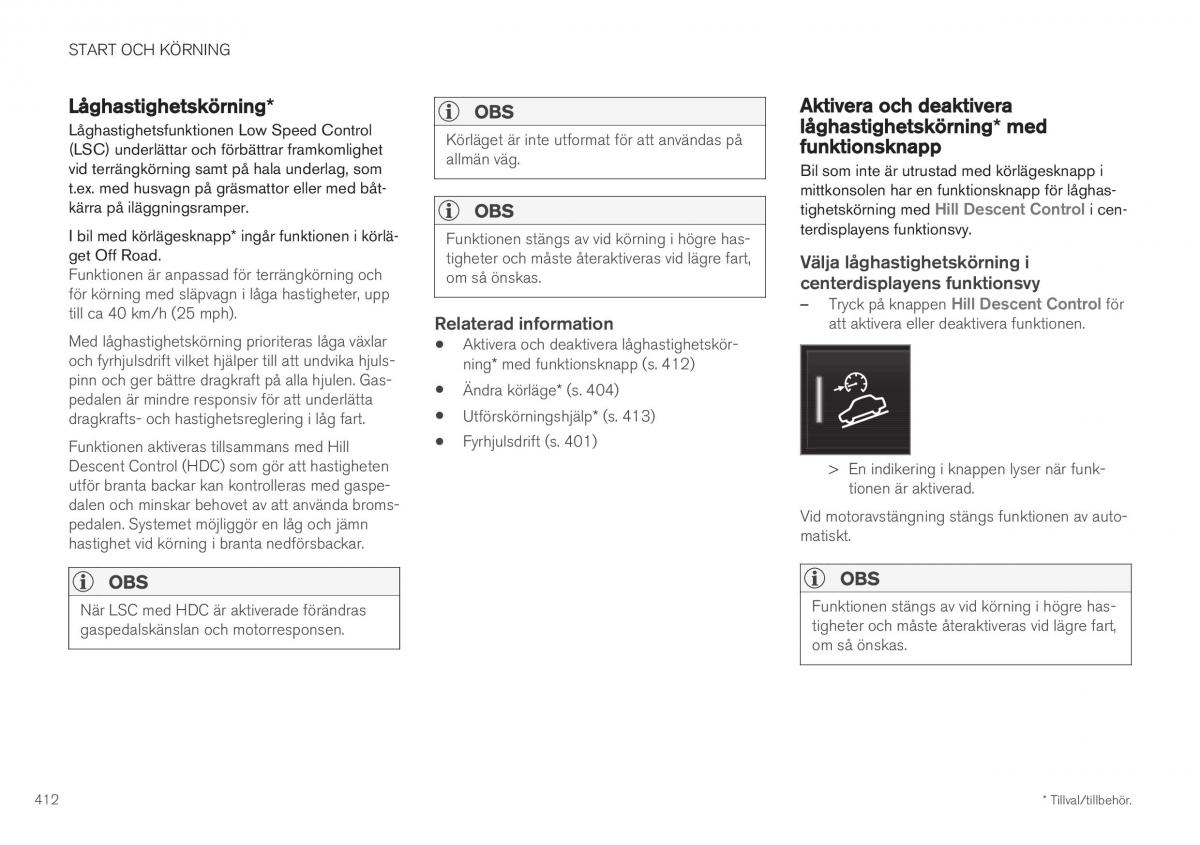 Volvo XC40 instruktionsbok / page 414