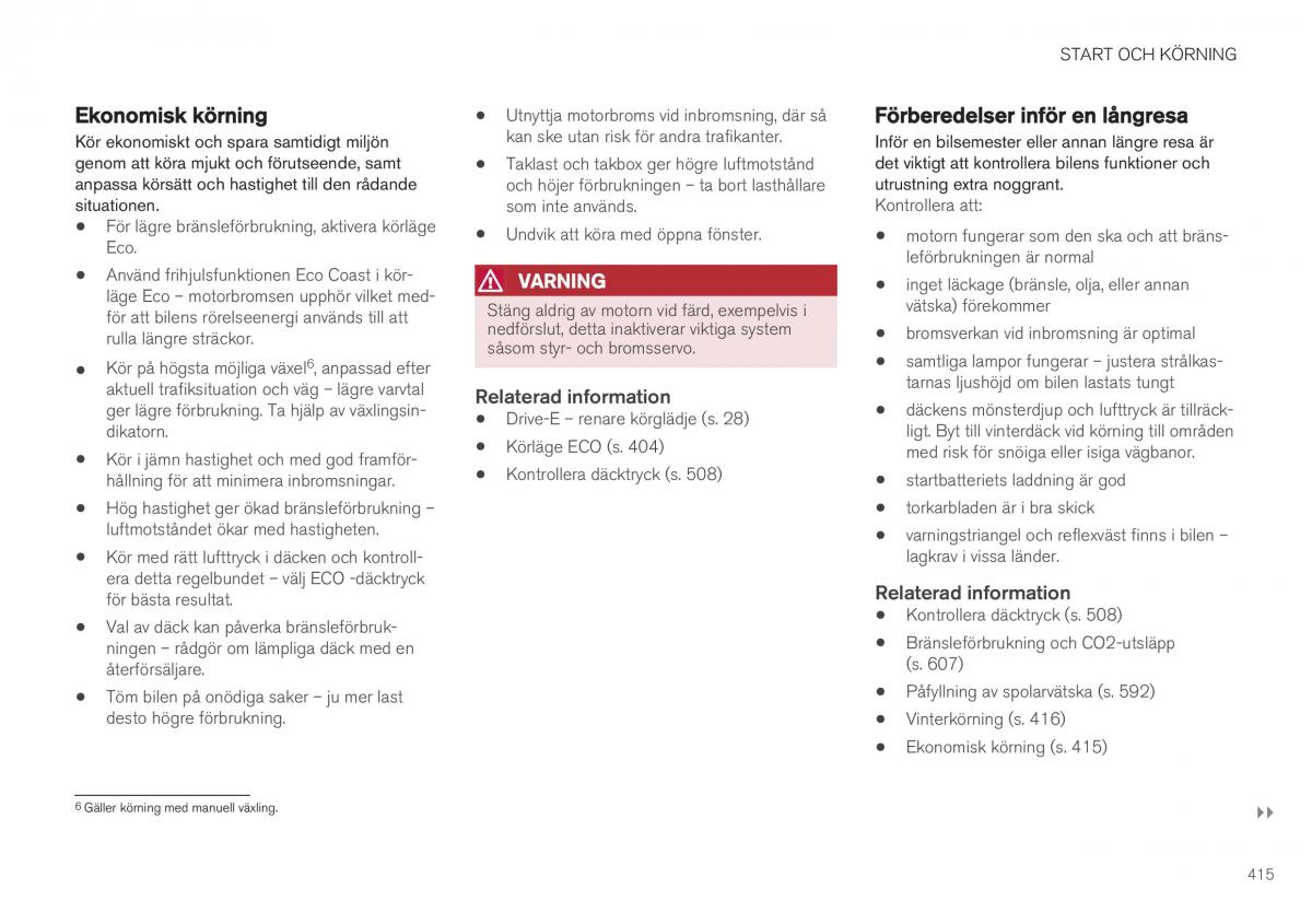 Volvo XC40 instruktionsbok / page 417