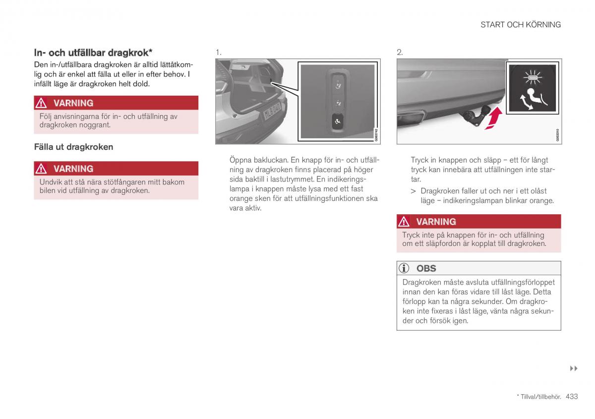 Volvo XC40 instruktionsbok / page 435