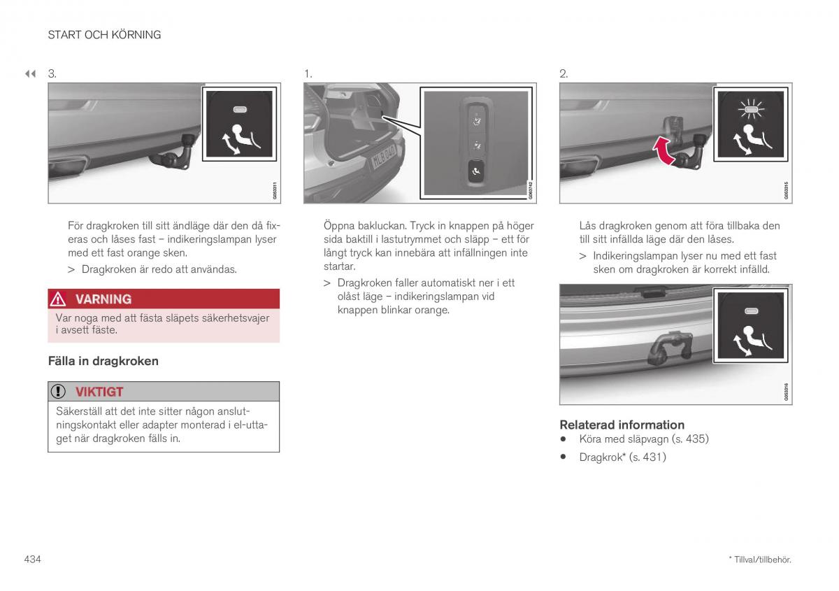 Volvo XC40 instruktionsbok / page 436