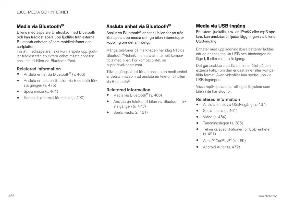 Volvo XC40 instruktionsbok / page 468