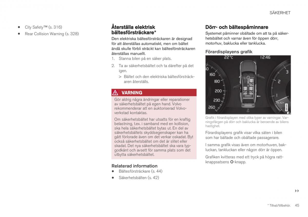 Volvo XC40 instruktionsbok / page 47