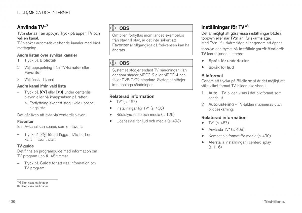 Volvo XC40 instruktionsbok / page 470