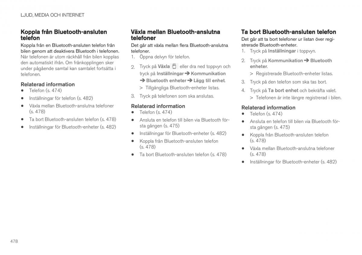 Volvo XC40 instruktionsbok / page 480