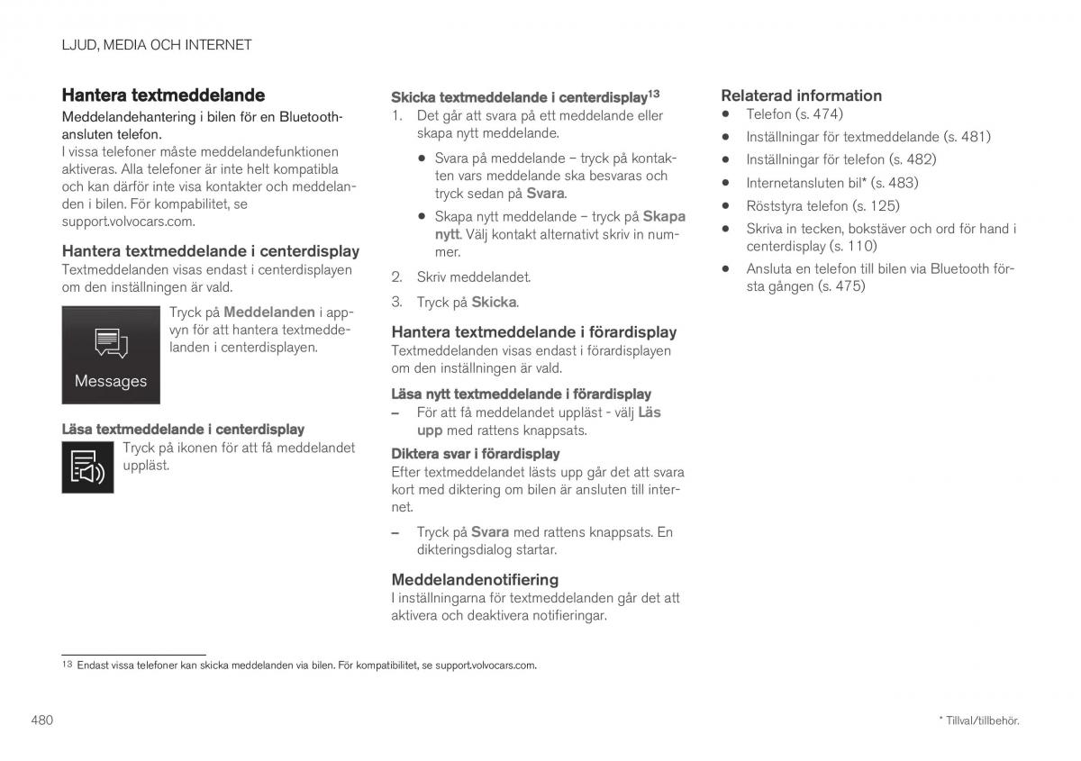 Volvo XC40 instruktionsbok / page 482