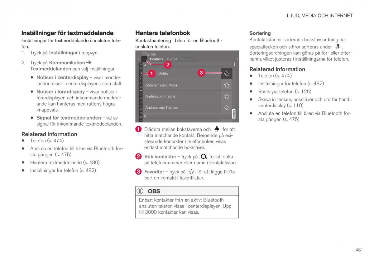 Volvo XC40 instruktionsbok / page 483