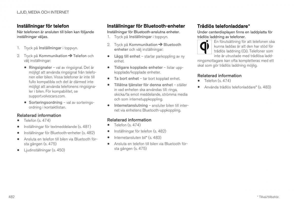 Volvo XC40 instruktionsbok / page 484