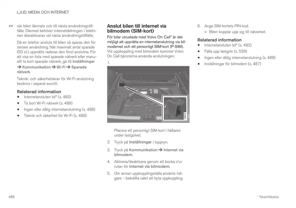 Volvo XC40 instruktionsbok / page 488