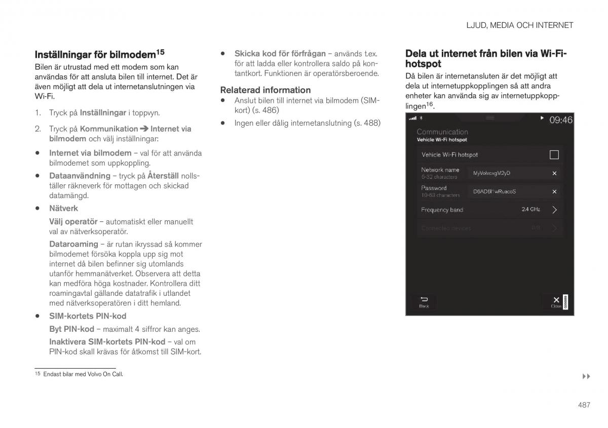 Volvo XC40 instruktionsbok / page 489