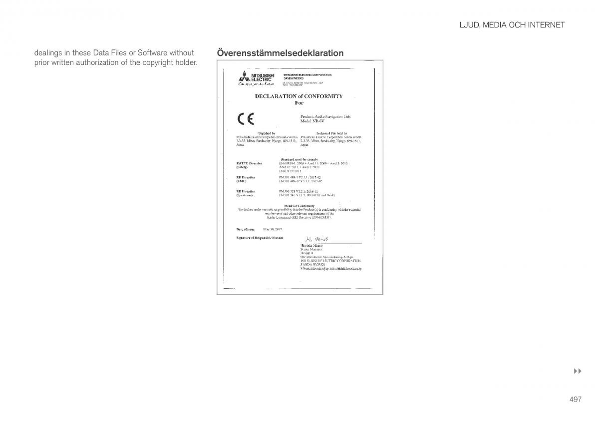 Volvo XC40 instruktionsbok / page 499