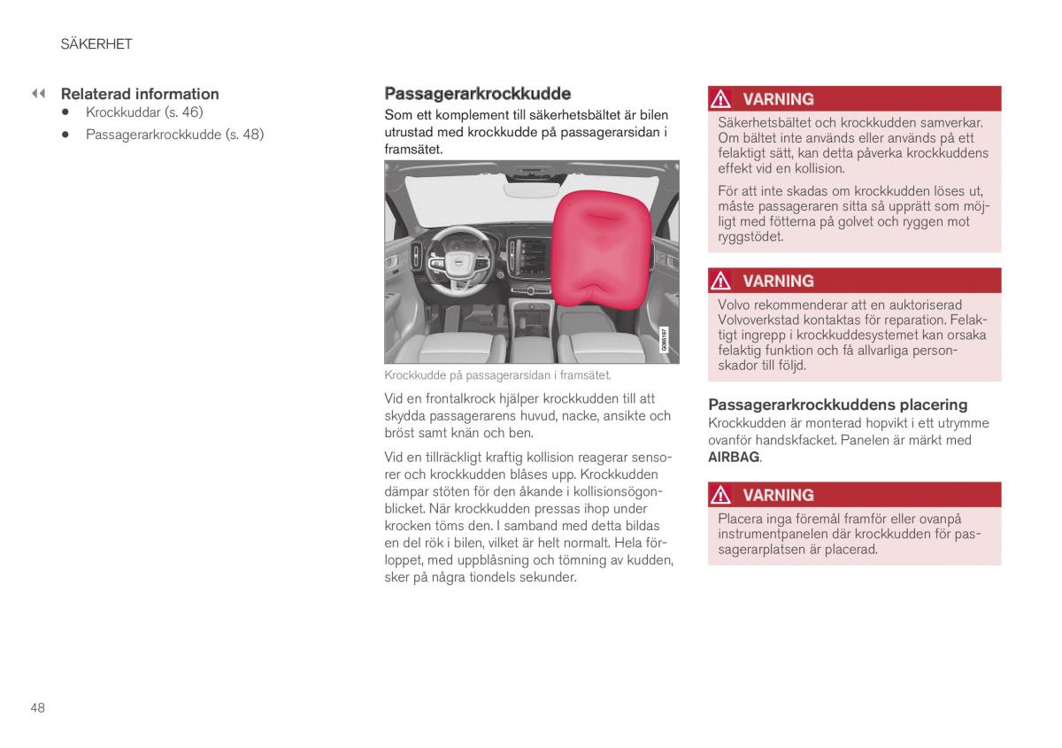 Volvo XC40 instruktionsbok / page 50