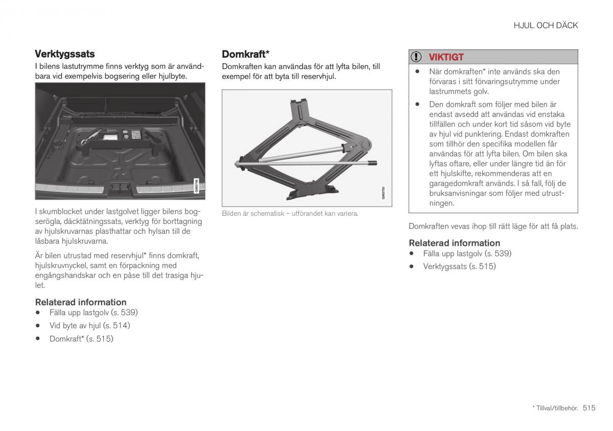 Volvo XC40 instruktionsbok / page 517