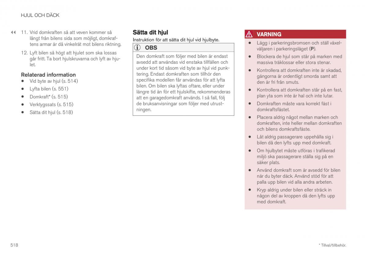 Volvo XC40 instruktionsbok / page 520